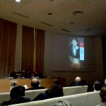 Olbia, Museo Archeologico, presentazione - Eugenio Dal Pane commenta i pannelli della mostra