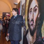 Benevento, inaugurazione - Paolo Palumbo spiega l'ultimo pannello