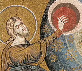 “La creazione del cielo e della terra”, mosaico, part. Monreale, basilica. Archivio Ultreya, Milano
